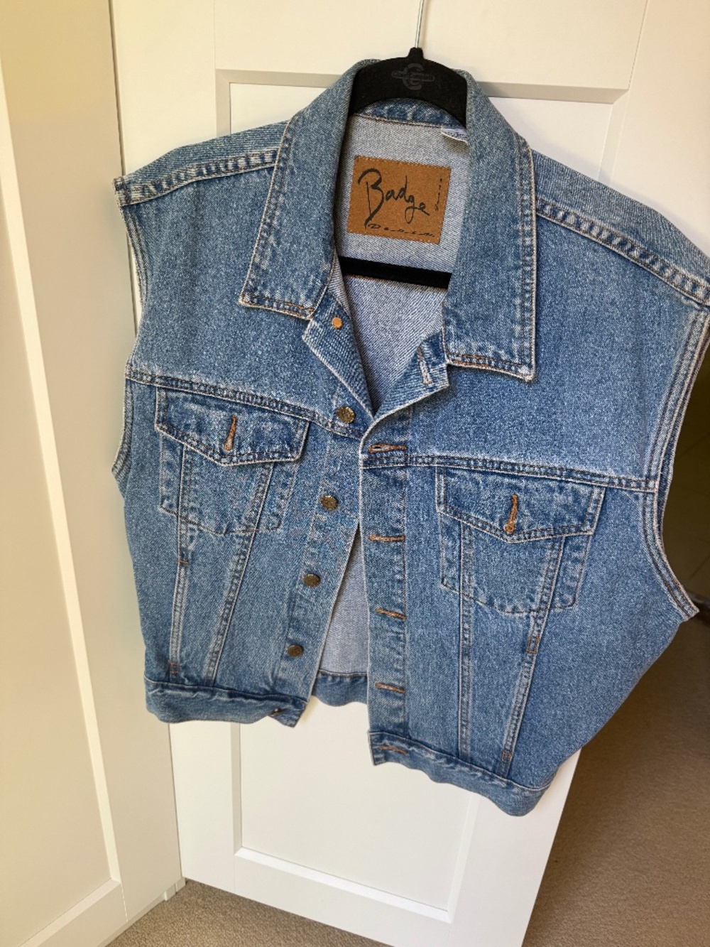 Structured western shoulder Jean Vest Retro Medium